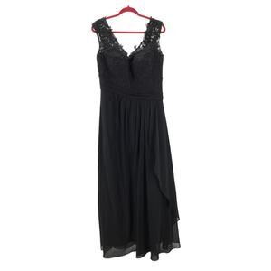 FORMAL PARTY 16 2x plus lace up pleated faux wrap gala maxi dress NEW B131